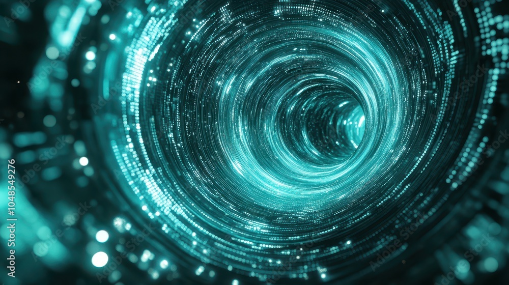 Abstract Teal and White Swirling Light Tunnel Background. Abstract Teal and White Swirling Light Tunnel Background.