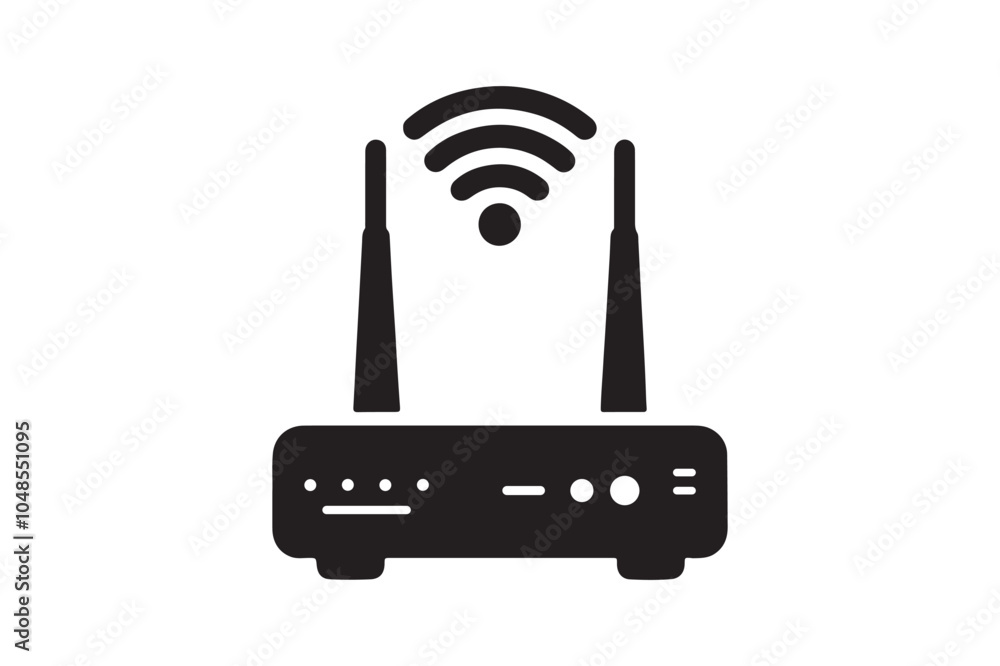Creative Network Router Icon Vector Art & Illustration Creative Network Router Icon Vector Art & Illustration
