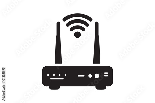 Creative Network Router Icon Vector Art & Illustration