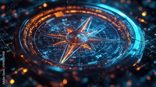 Wallpaper Mural High-tech digital compass shown in a vivid, artistic interpretation symbolizing strategic business applications. Torontodigital.ca