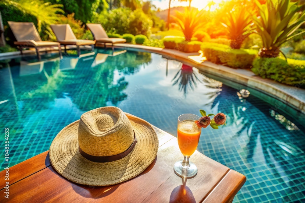 Luxury Summer Vibes: Drone Photography of a Cocktail by Poolside at 5 ...