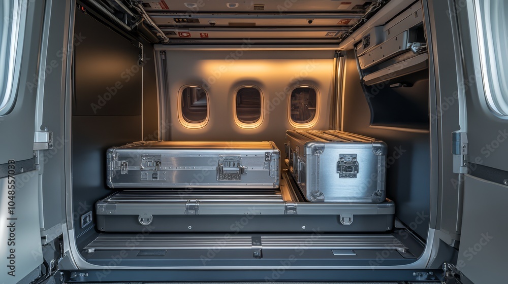 Fototapeta premium Interior of a Modern Cargo Space with Luggage
