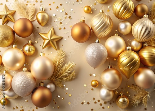 gold christmas balls decoration