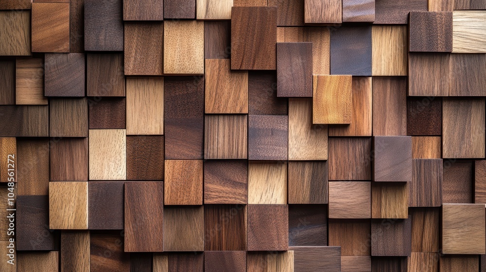 Abstract Wooden Block Wall Texture - Brown, Beige, Dark Wood Pattern Background. Abstract Wooden Block Wall Texture - Brown, Beige, Dark Wood Pattern Background.