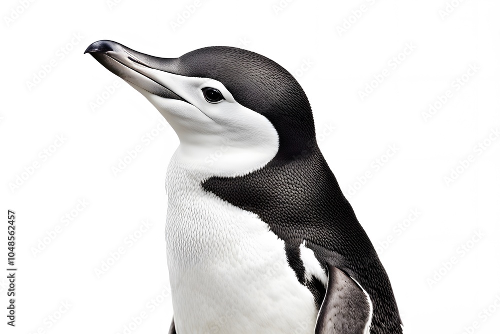 Naklejka premium Chinstrap penguin on white background, Ai Generated