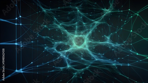 A futuristic AI visualization that highlights pattern recognition, showing intricate digital patterns emerging from data points in a dark, high-tech environment.