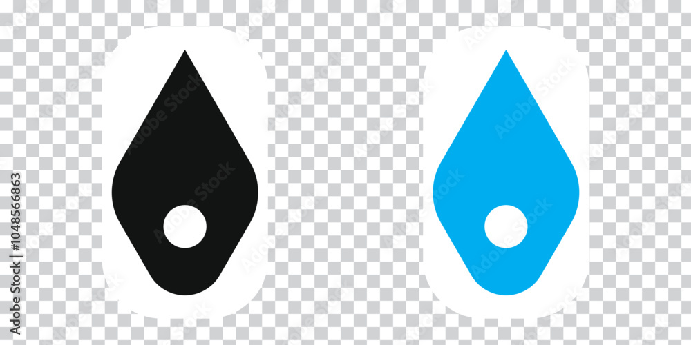 Fountain pen nib or tip line writing icon set. Fountain pen nib icon on PNG background. Vector Illustration. Fountain pen nib or tip line writing icon set. Fountain pen nib icon on PNG background. Vector Illustration.
