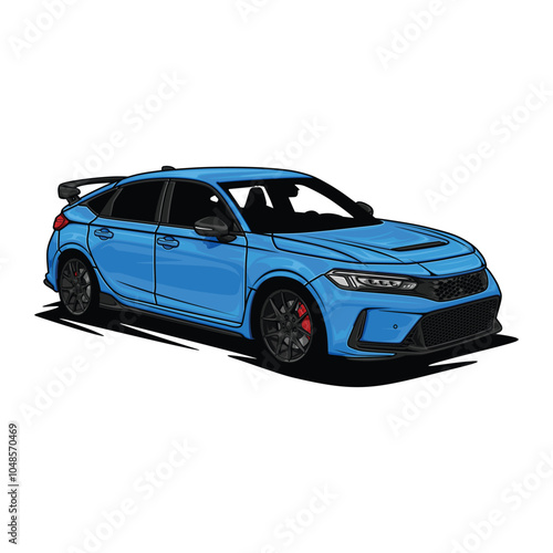 Blue Car Civic Type R