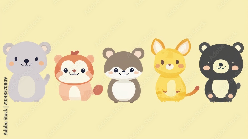 Obraz premium Small Animal Role-Switching Illustration: A Whimsical Adventure