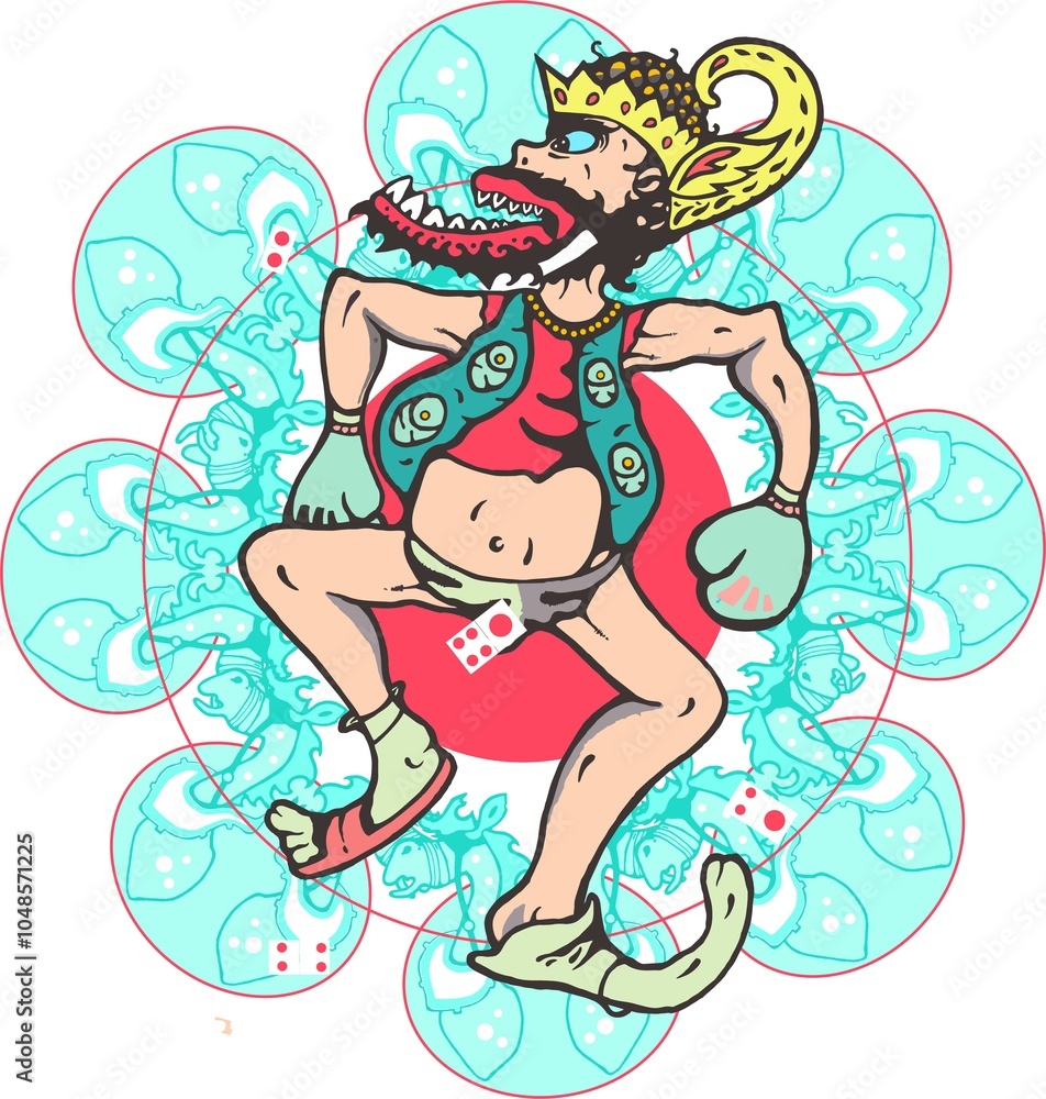 Fototapeta premium caricature of buto cakil