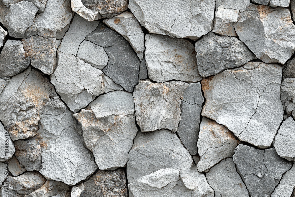 Fototapeta premium Seamless of Rugged and Weathered Natural Stone Wall Texture Background
