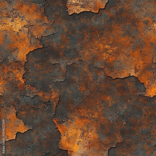 Wallpaper Mural Seamless of Rustic Abstract Grunge Textured Metal Surface Background with Peeling Paint and Oxidized Corrosion Torontodigital.ca