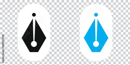 Wallpaper Mural Fountain pen nib or tip line writing icon set. Fountain pen nib icon on PNG background. Vector Illustration. Torontodigital.ca