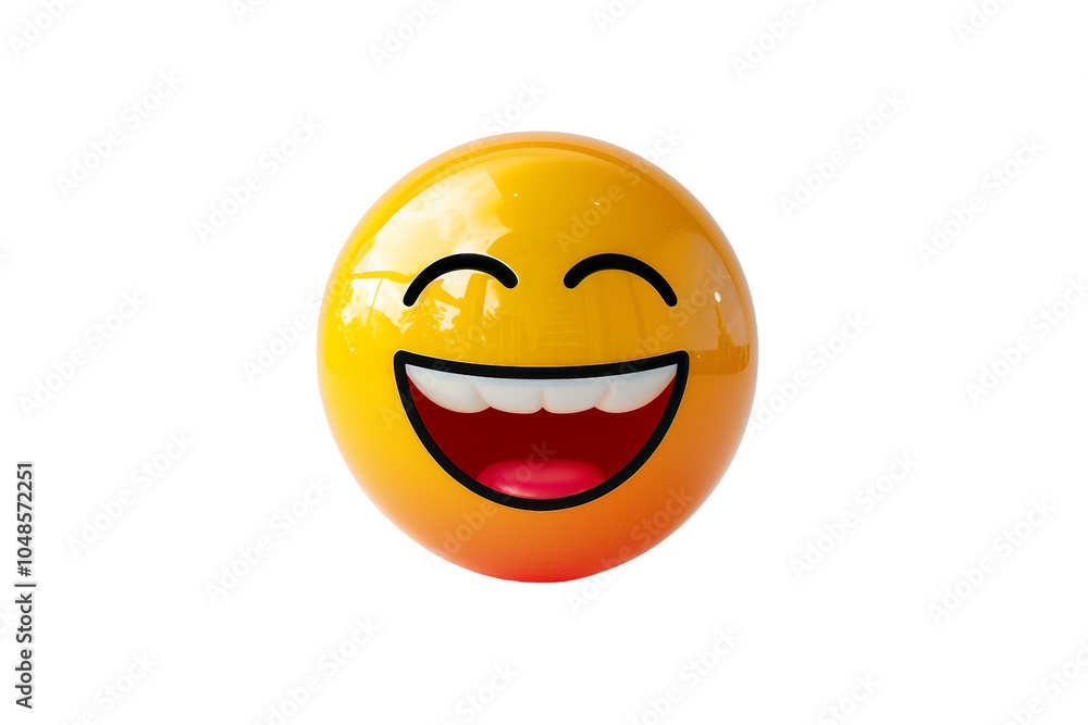 Fototapeta premium Laughing Face Expression Emoji Isolated on Transparent Background