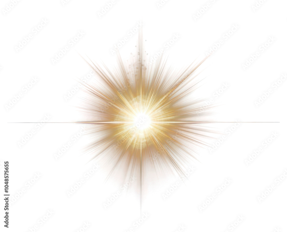Fototapeta premium PNG Radiant golden starburst on black