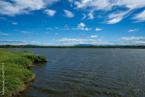 river and clouds