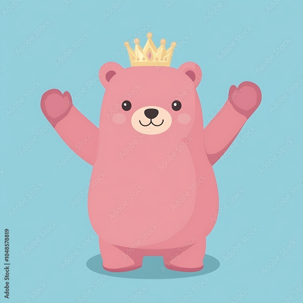 Playful Cartoon Character with a Crown Playful Cartoon Character with a Crown