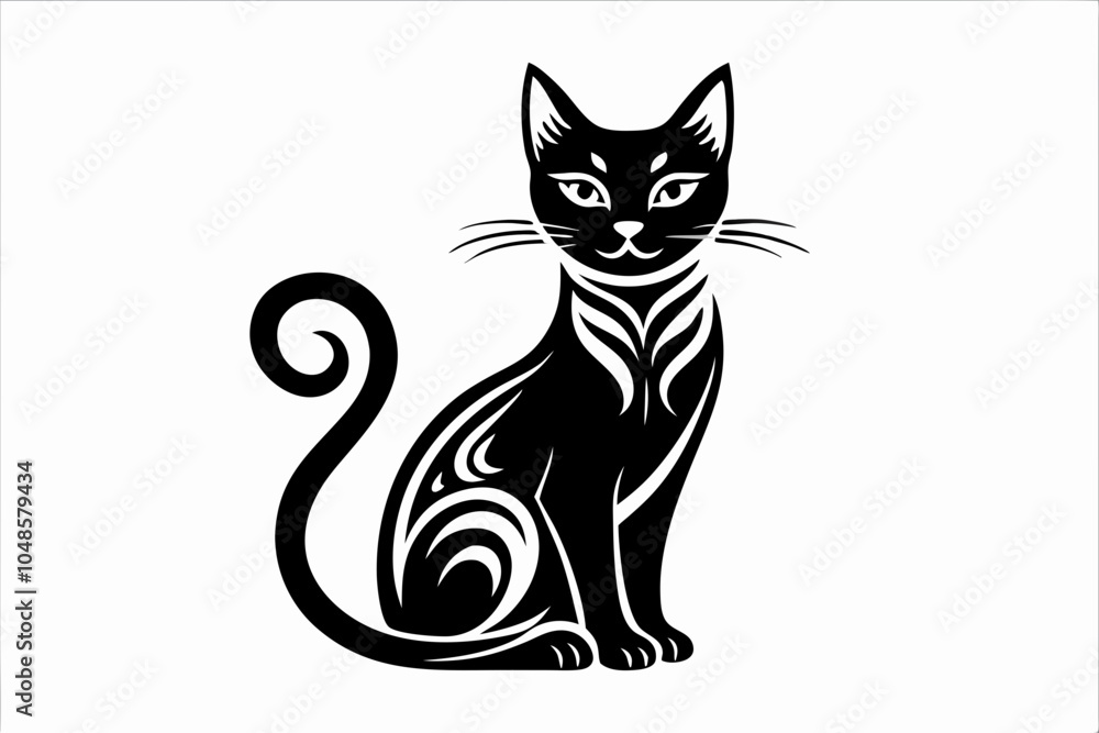 Elegant Cat Silhouette Design Elegant Cat Silhouette Design
