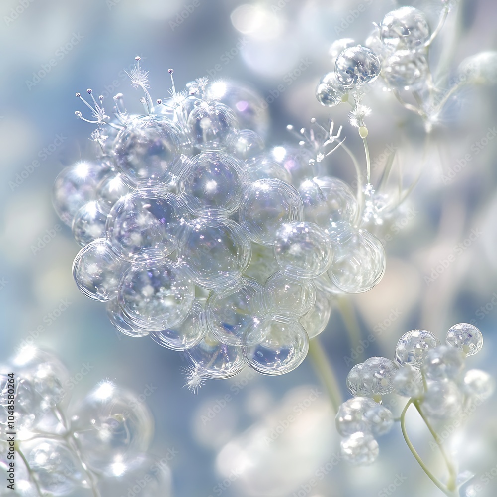 Delicate Botanical Illustration of Ethereal Flowers Delicate Botanical Illustration of Ethereal Flowers