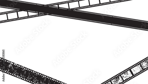 old frame cinematic filmstrip borders and distressed, aged frames horizontal for banners presentations