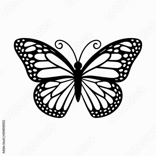 Butterfly silhouette vector illustrations on a white background