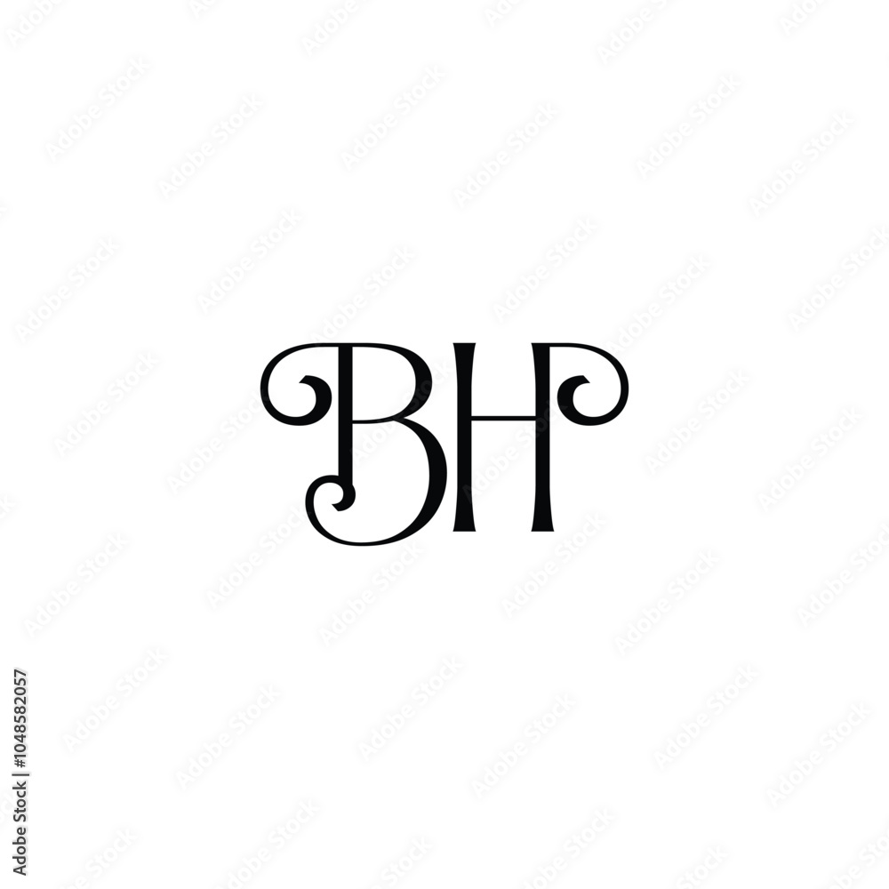 BH monogram logo design letter text name symbol monochrome logotype alphabet character simple logo BH monogram logo design letter text name symbol monochrome logotype alphabet character simple logo