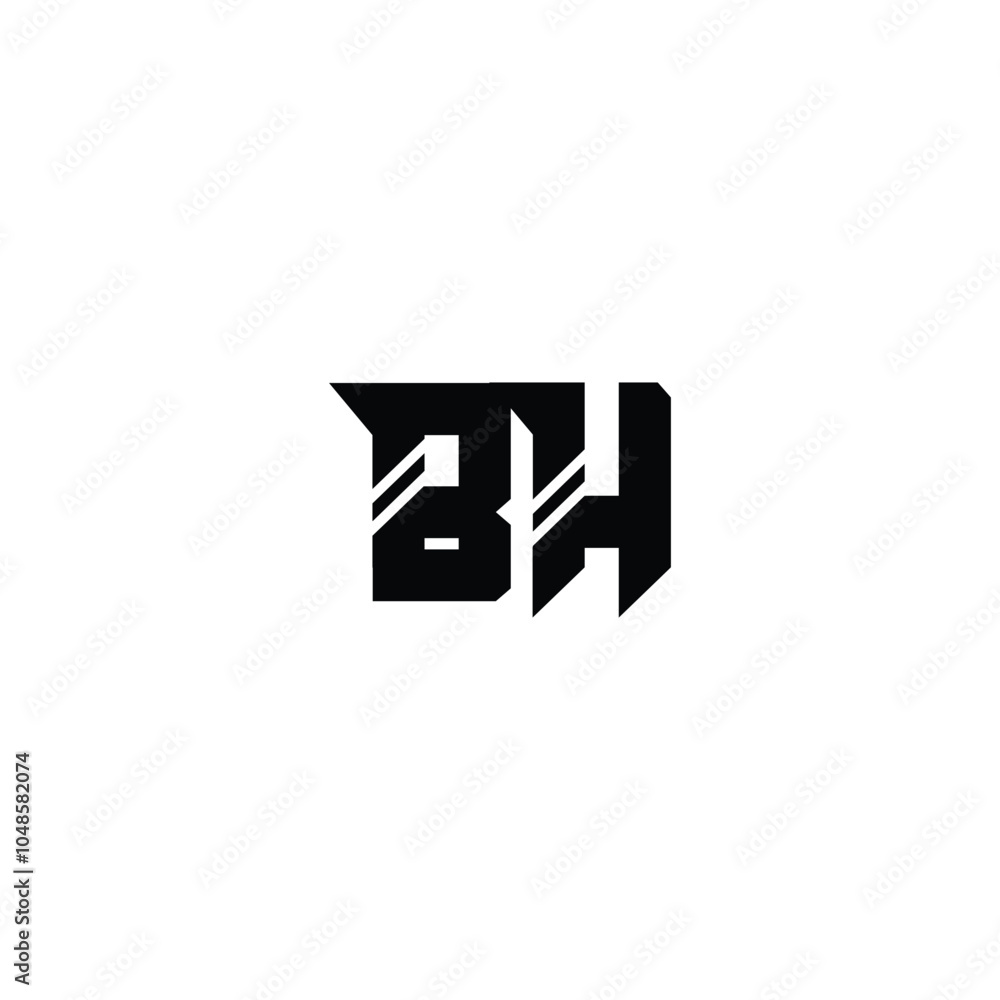 BH monogram logo design letter text name symbol monochrome logotype alphabet character simple logo BH monogram logo design letter text name symbol monochrome logotype alphabet character simple logo
