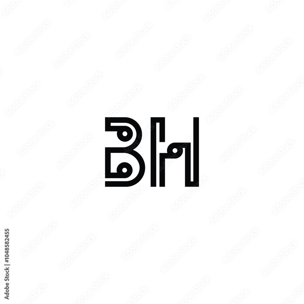 BH monogram logo design letter text name symbol monochrome logotype alphabet character simple logo BH monogram logo design letter text name symbol monochrome logotype alphabet character simple logo
