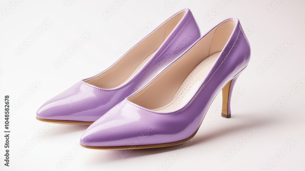 A Pair of Lilac High-Heeled Pumps A Pair of Lilac High-Heeled Pumps