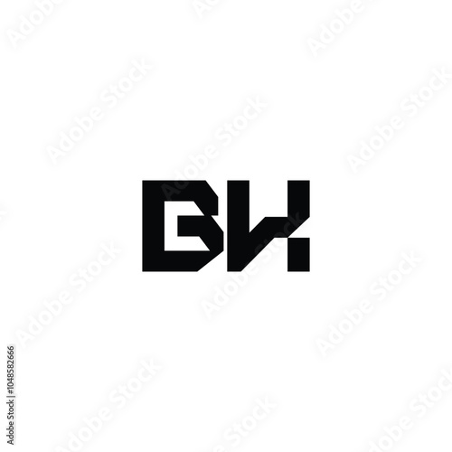 BH monogram logo design letter text name symbol monochrome logotype alphabet character simple logo photo