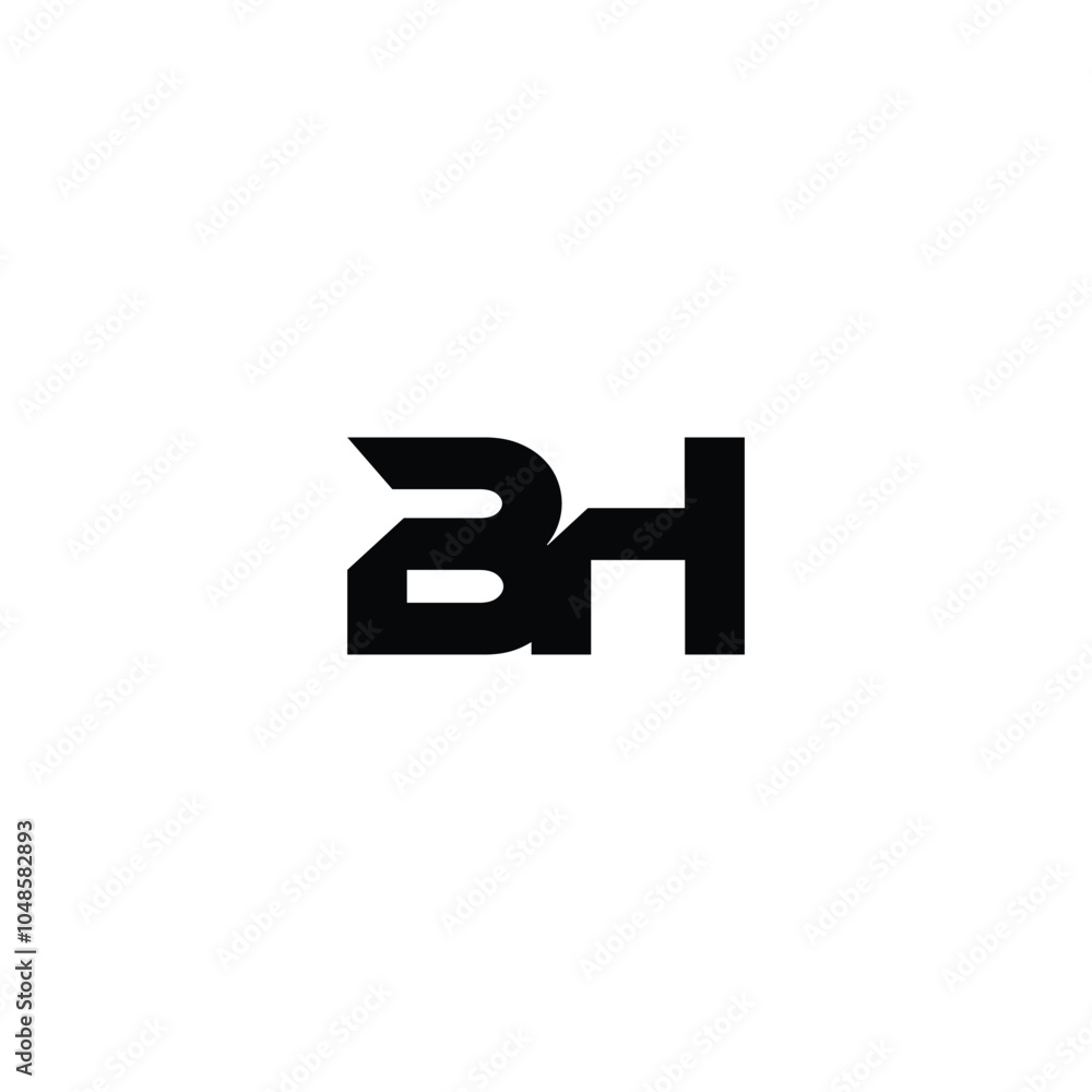 BH monogram logo design letter text name symbol monochrome logotype alphabet character simple logo BH monogram logo design letter text name symbol monochrome logotype alphabet character simple logo