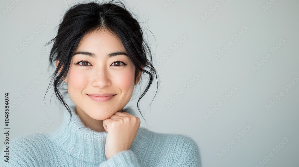 優しい笑顔の女性ポートレート 優しい笑顔の女性ポートレート