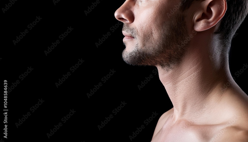 Obraz premium Close up portrait of a man on a black background