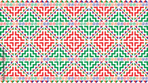 Abstract background, pattern, floral and vine design, designed by imitating the Hmong ethnic pattern