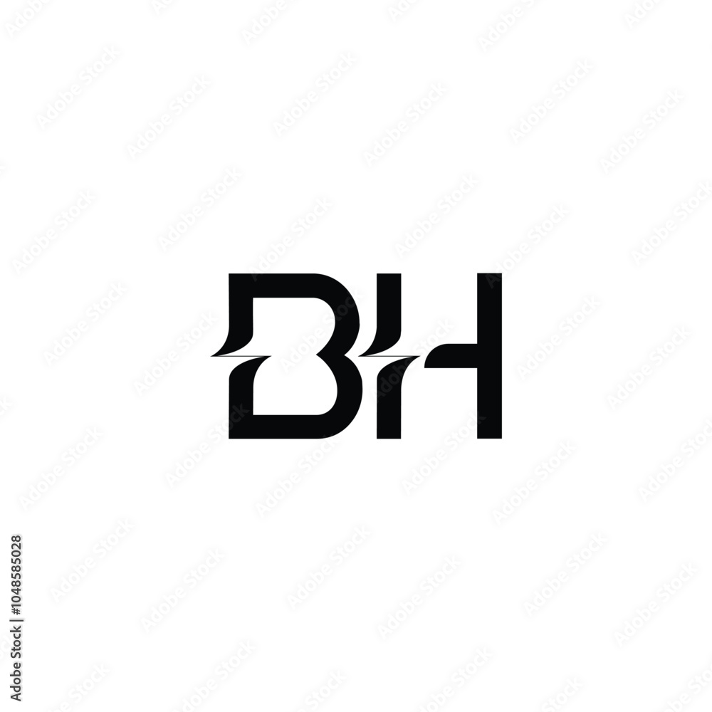 BH monogram logo design letter text name symbol monochrome logotype alphabet character simple logo BH monogram logo design letter text name symbol monochrome logotype alphabet character simple logo