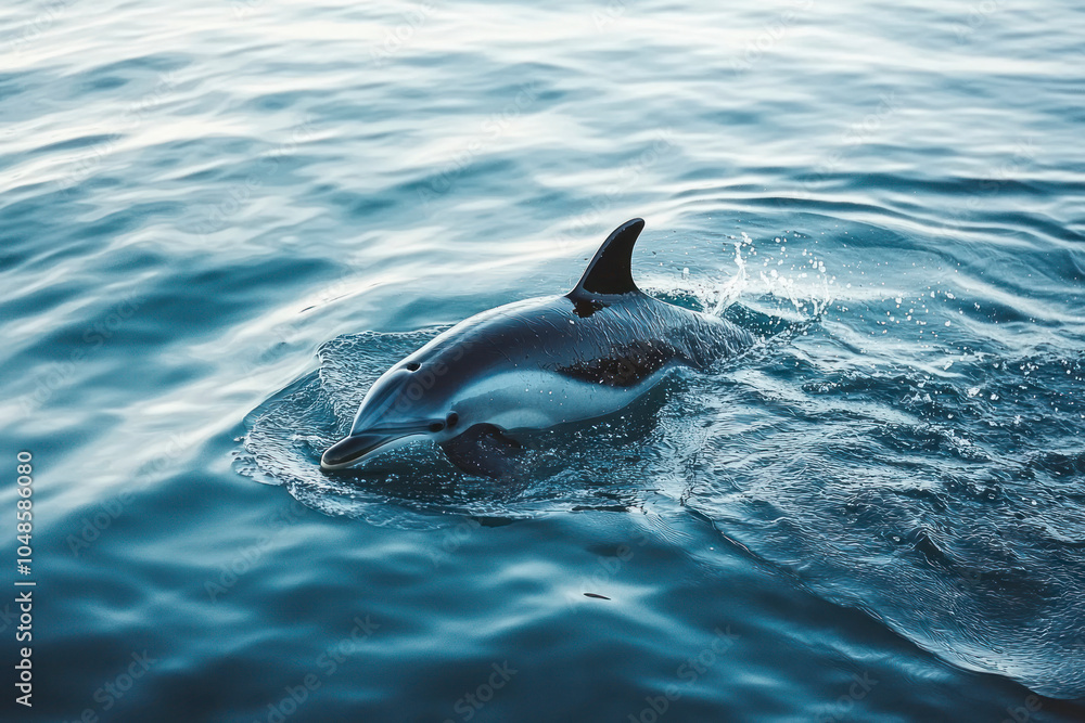 Fototapeta premium Вolphins in Pacific Ocean.