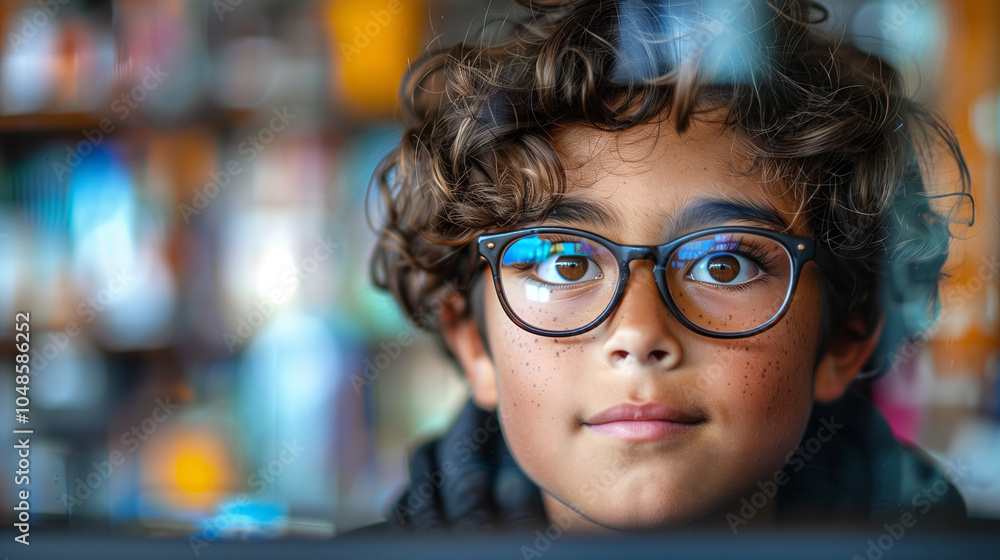 the concept of diversity in computer science education, young 15 years boy student behind a computer learning to code the concept of diversity in computer science education, young 15 years boy student behind a computer learning to code