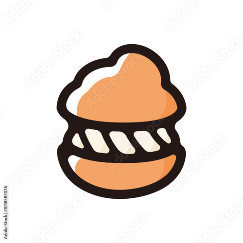 Cream puff outline icon for graphic design, apps and websites