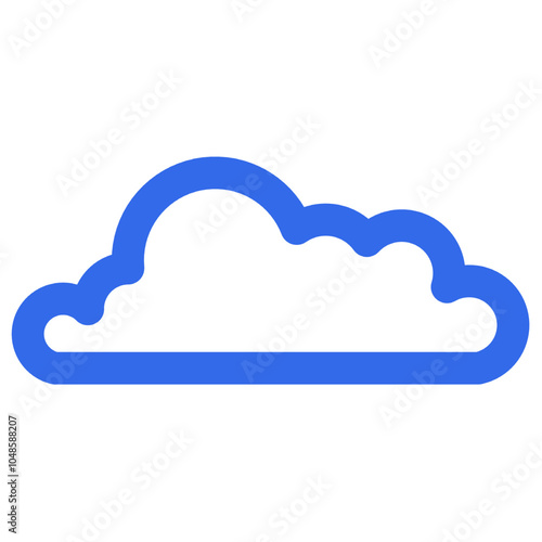 cartoon cloud icon outline blue color