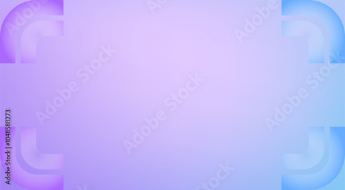 A minimalist abstract background featuring a gradient of purple and blue hues. The corners are accented with curved, translucent shapes, creating a sense of depth and dimension.