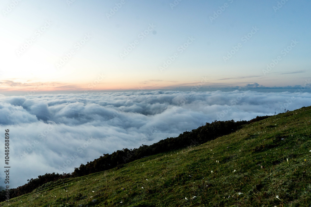 Sea of Clouds at Sunset from Gomis Mta, Georgia Sea of Clouds at Sunset from Gomis Mta, Georgia