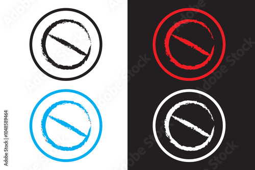 forbidden and Prohibition icon stamp. no entry road sign, stop entry Vector illustration.