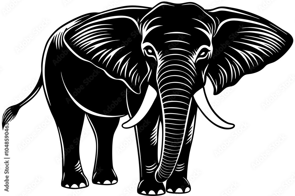 Majestic Elephant Silhouette Design Majestic Elephant Silhouette Design