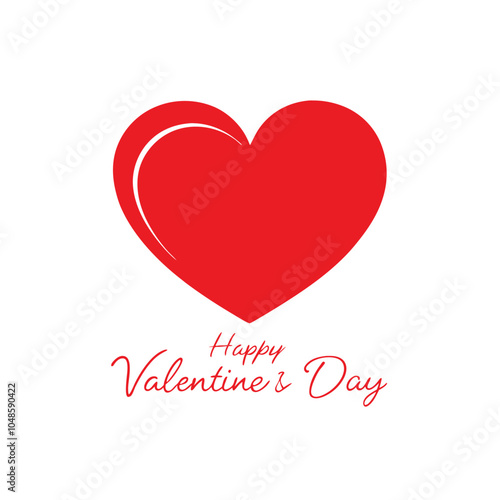 Valentine Hearts and Happy Valentine’s Day Text Vector