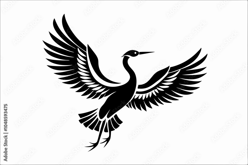 Fototapeta premium Graceful Bird Silhouette in Flight