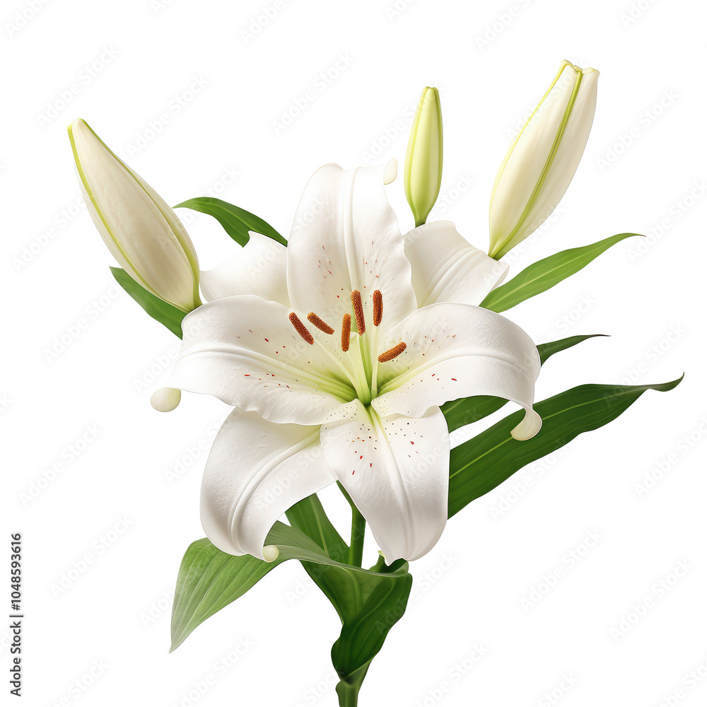 Fototapeta premium lily flowers isolated on white