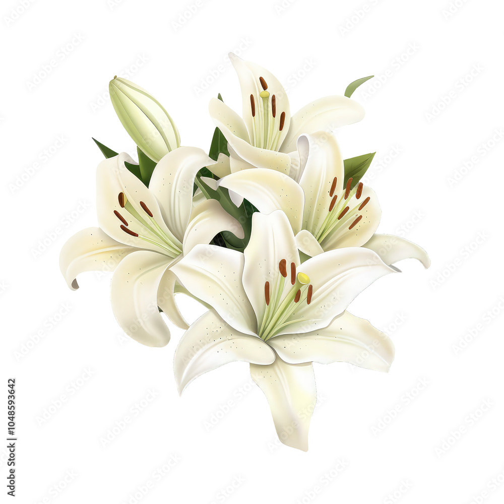Obraz premium lily flowers isolated on white