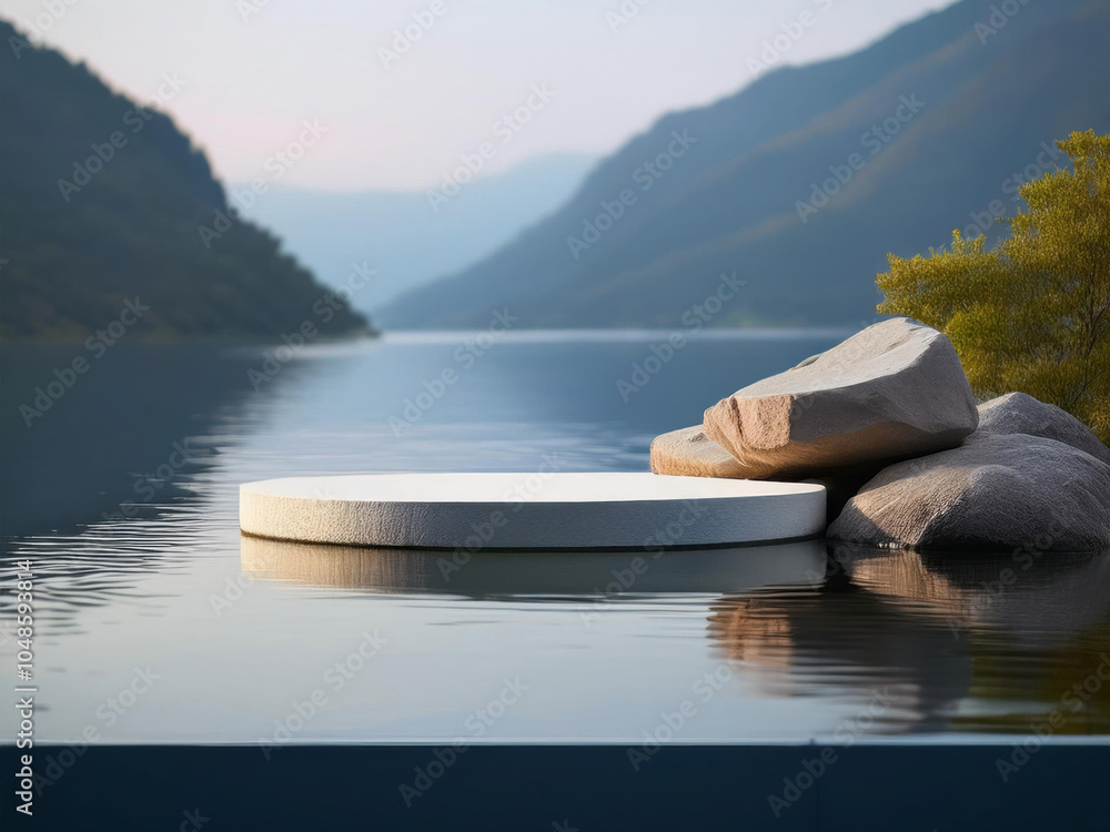 Fototapeta premium stone platform to showcase products
