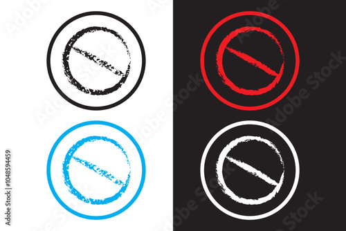 forbidden and Prohibition icon stamp. no entry road sign, stop entry Vector illustration.
