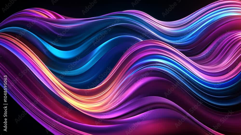 A digital illustration of flowing, colorful waves A digital illustration of flowing, colorful waves